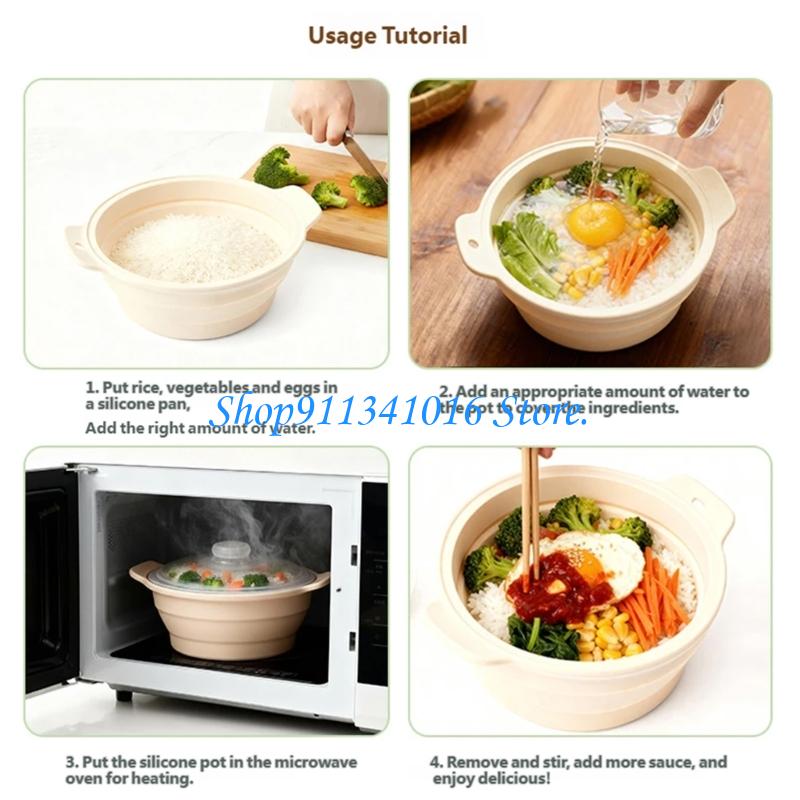 Silicone Steamer Basket - Steamer Makanan Microwave Dengan Penutup &