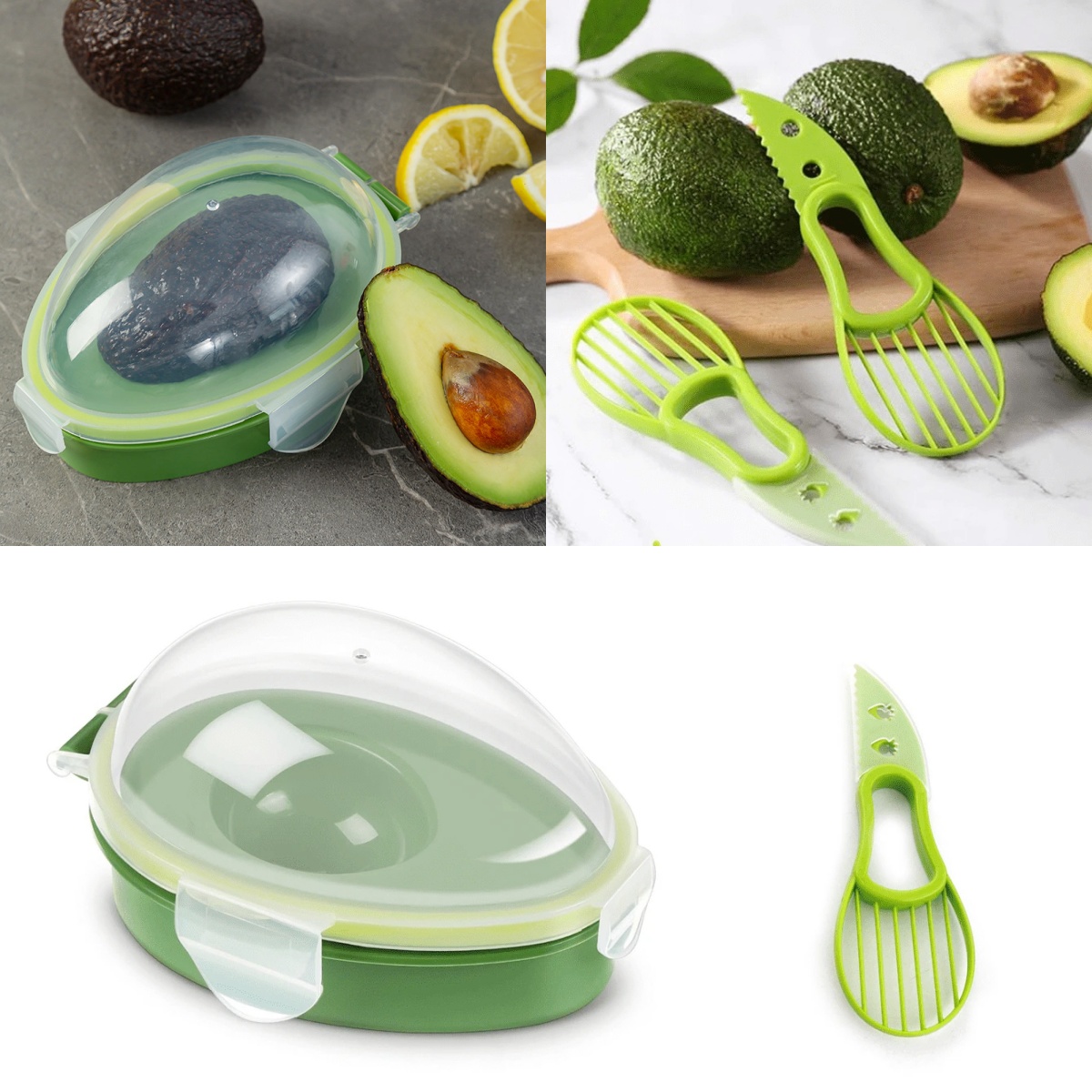 Avocado Slicer Tool - Kotak Penyimpanan Alpukat, Wadah Pengiris Buah