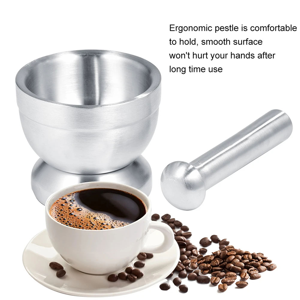 Manual Garlic Press - Mortar Pestle Set,Stainless Steel Manual Garlic