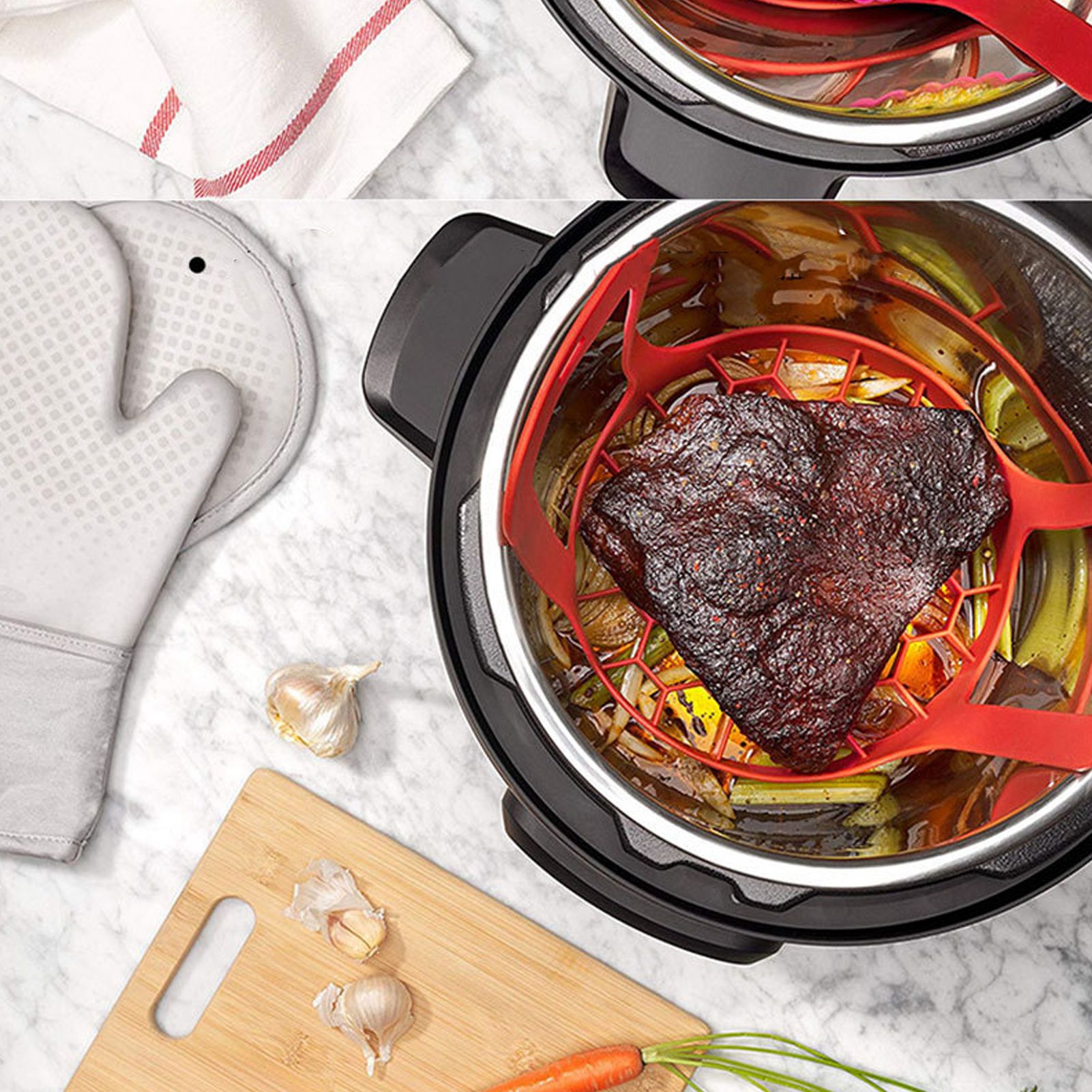 4pcs Set Peralatan Dapur Silik - Silicone Steamer Basket ulasan dan harga