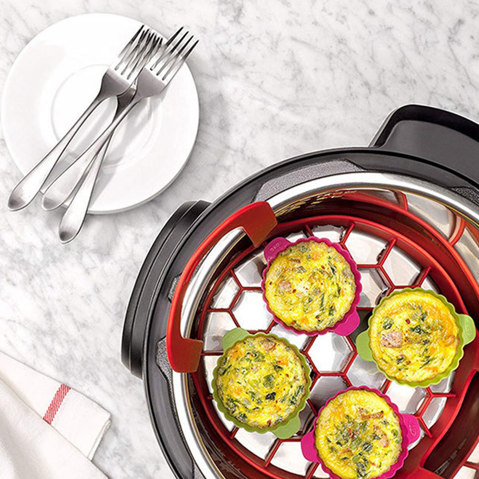 4pcs Set Peralatan Dapur Silik - Silicone Steamer Basket ulasan dan harga