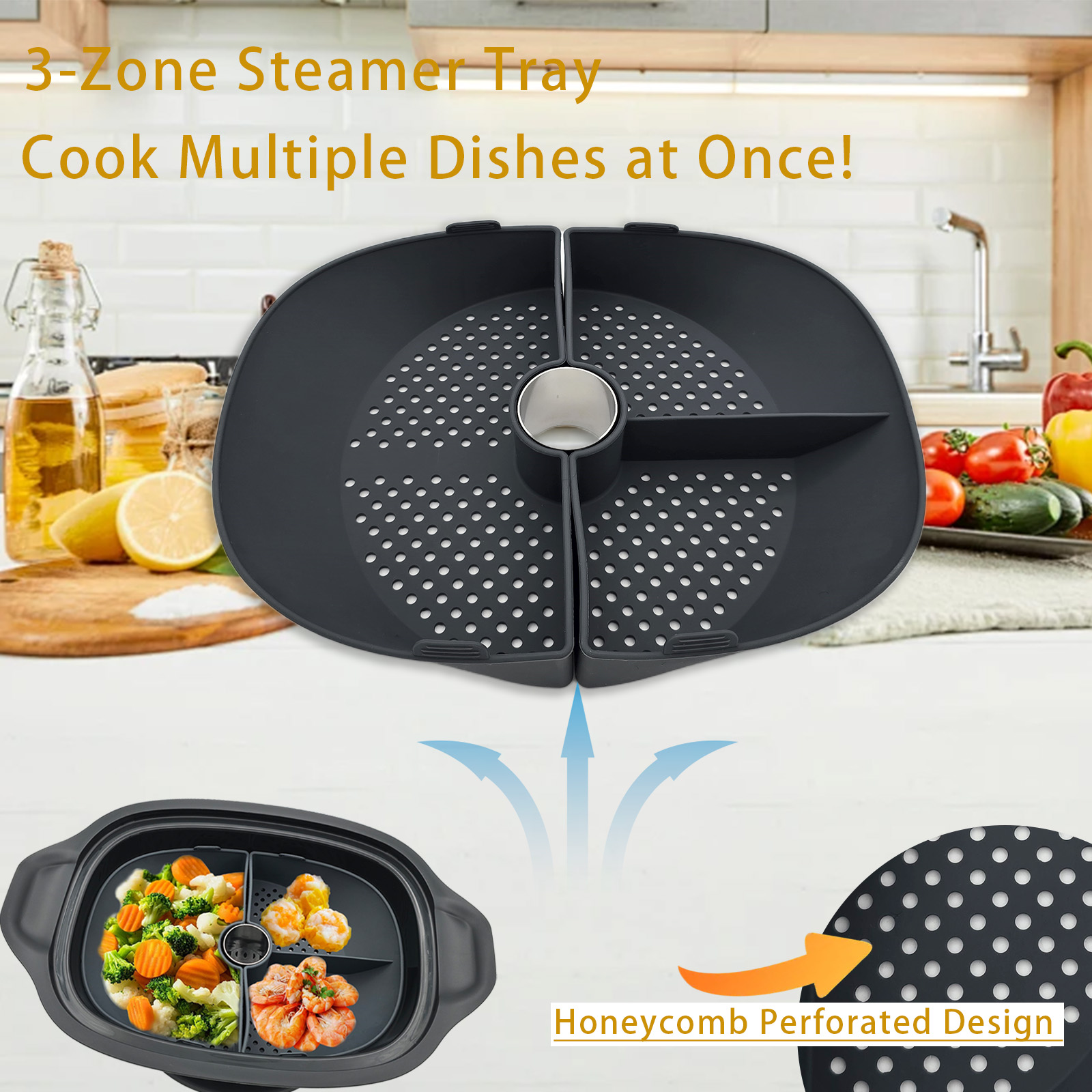 Pembagi Keranjang Pengukus Sil - Silicone Steamer Basket ulasan dan harga