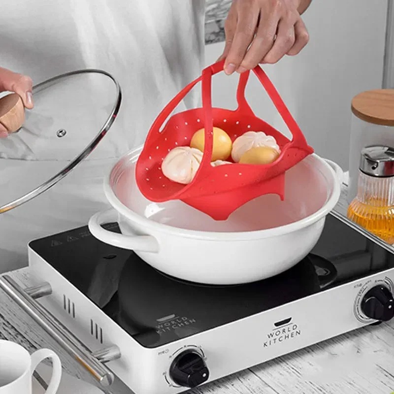 Keranjang Pengukus dengan Ekst - Silicone Steamer Basket ulasan dan harga